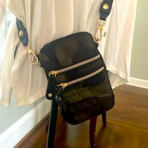 Sondra Roberts squared camo purse